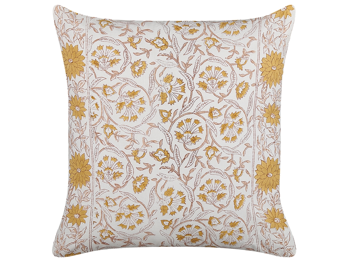 Cojín Decorativo Beliani Amara De Algodón Blanco 45x45x10