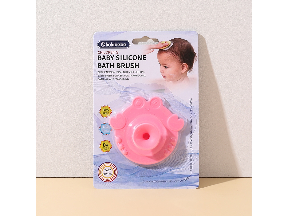 Escova de Lavagem do Cabelo do Banho da Massagem Das Crianças AOZORZ (caranguejo Rosa 15*10cm)