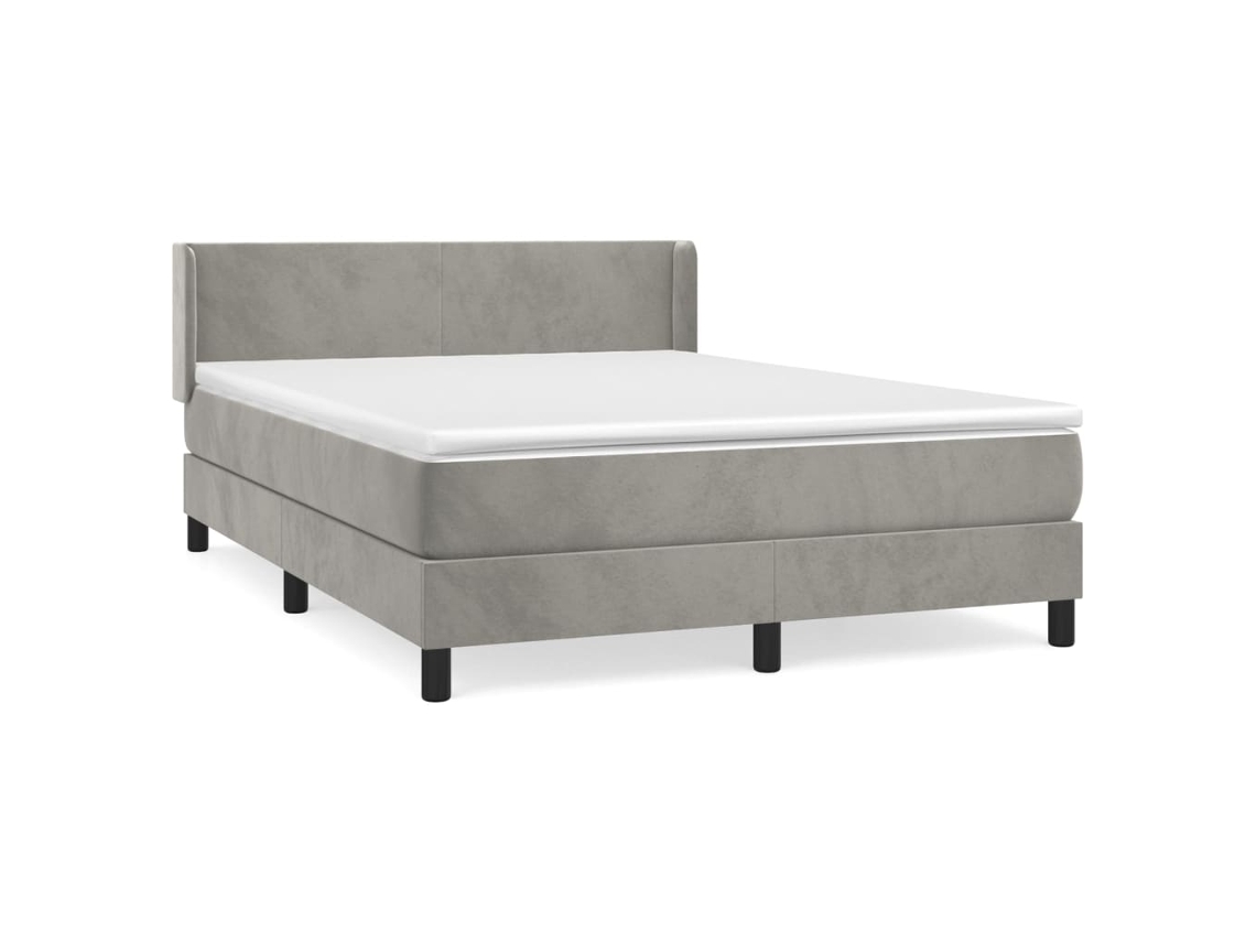 Box Spring Bed, Box Spring Beds Vidaxl Cinzeto Veludo (140 X 190 Cm)