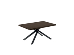 Mesa Extensível Spike, 160/240 Cm, Em Folheado De Carvalho Termotratado Com Pés De Metal Preto - Design Contemporâneo Para Salas De Estar