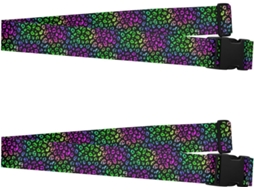 Conjunto De 2 Alças Bagagem Com Estampa Leopardo Neon Para Malas Viagem Criativas Acessório Criativo