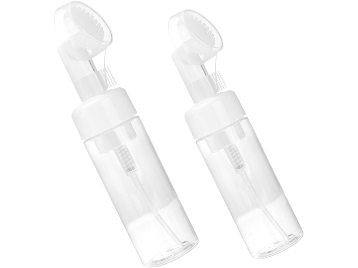 Conjunto De 2 Frascos De Espuma De Pet Transparente E Leve De 150 Ml Com Bomba Dosadora.