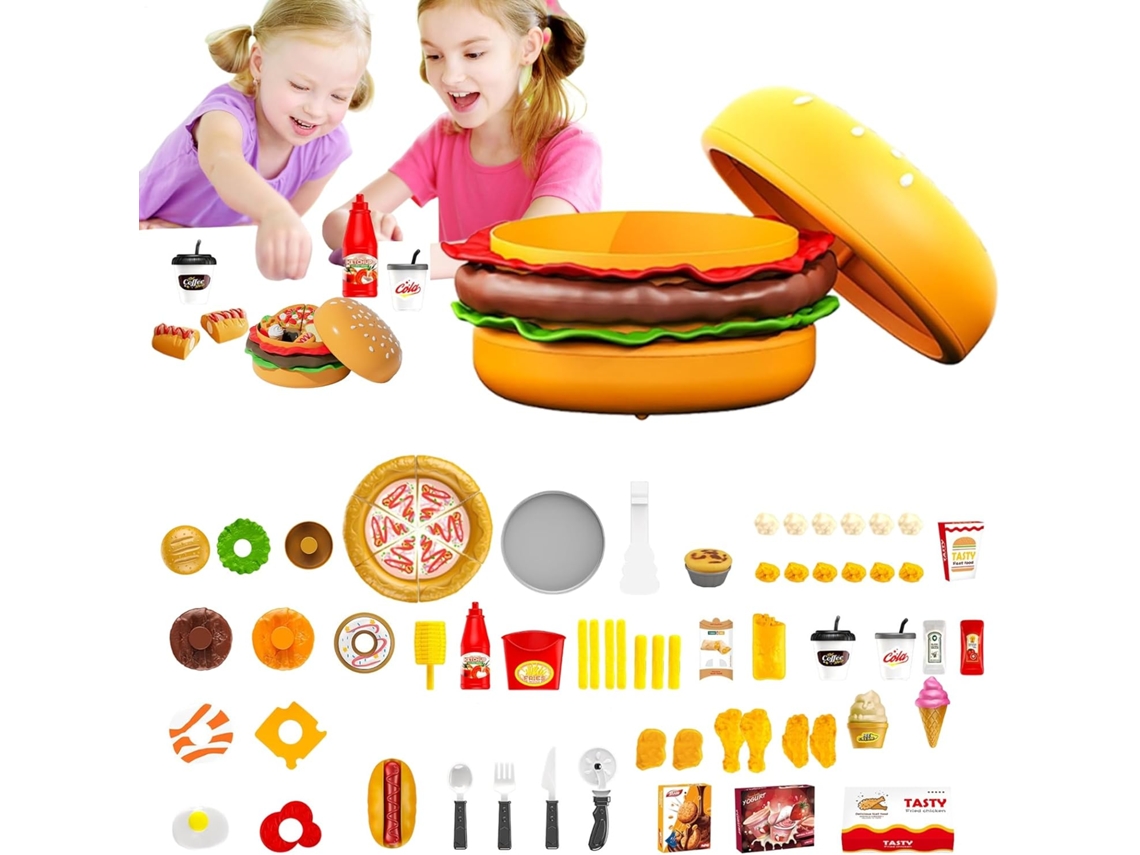 Brinquedo Para A Cozinha Conjunto De Hambúrguer Grande Para Brincar De Faz De Conta Ideal Para A Vayotoy