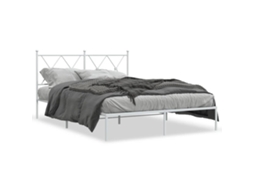 Estrutura de Cama com Cabeceira Metal Branco MAISON EXCLUSIVE 140x190 cm