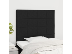 Vidaxl Cabeceira Preta 90x5x118/128 Cm Tecido
