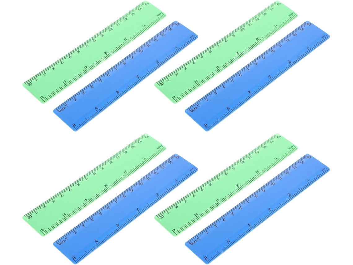 Régua linear de plástico durável e fácil de ler Tidtaleo, pacote com 20 unidades de 15 cm, ideal para estudantes e uso.