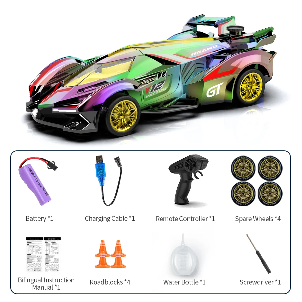 Carro de Drift com Tração nas Quatro Rodas Controlado Remotamente, um Presente para Crianças. MDUG