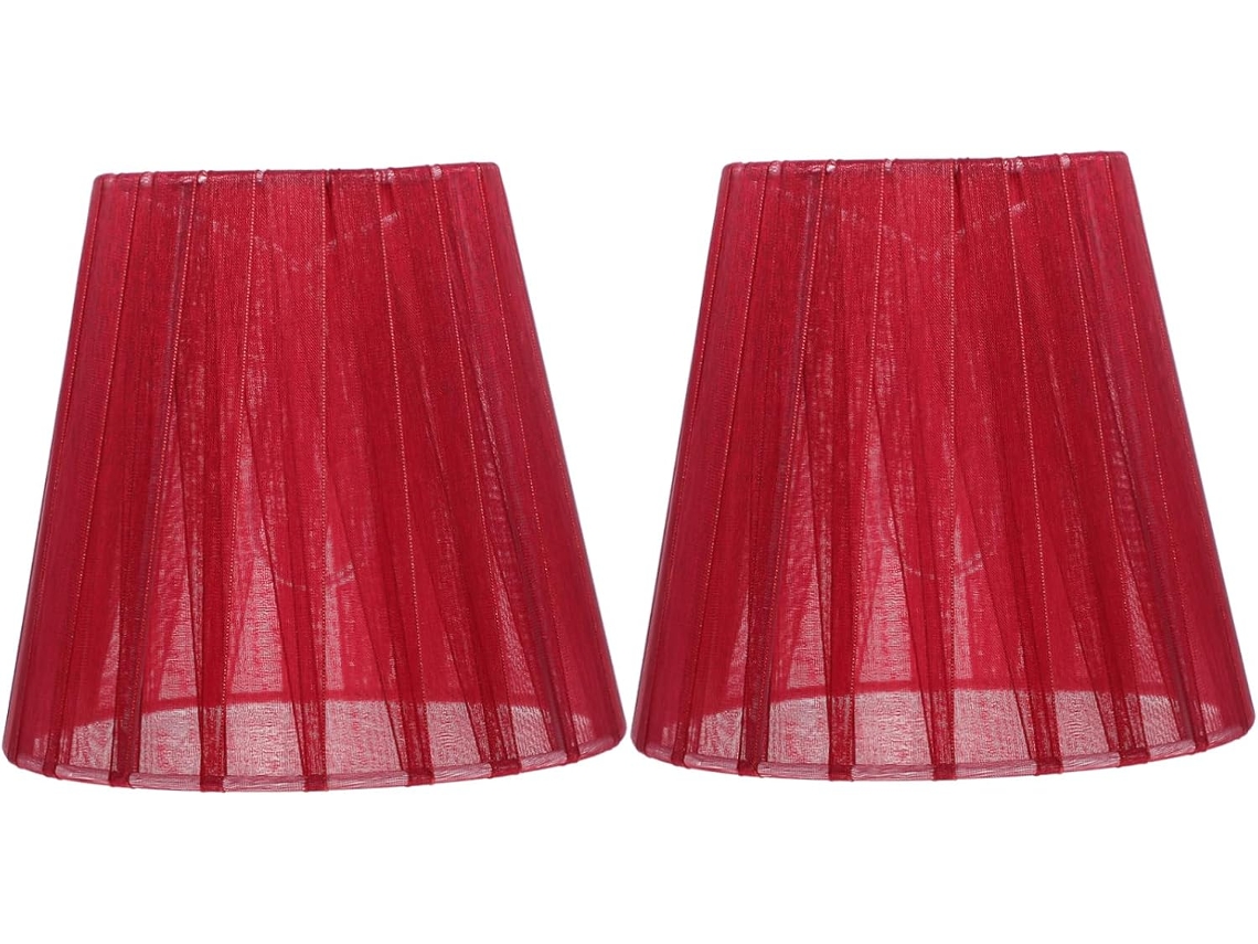 Abajures de Encaixe, Decorativos, Difusores de Luz e Proteção, Tecido Vermelho, Conjunto com 2 Unidades. SFUSHOS
