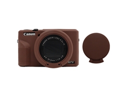 Capa Silicone HEXINYIGJLY para Canon G7x Mark Iiitampa Removível, Anti Risco Marrom