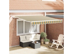 Vidaxl Toldo Retrátil Verde E Amarelo 300 X 250 Cm Poliéster
