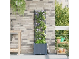 Vidaxl Vaso De Jardim Cinzento-claro 40 X 40 X 143 Cm Pp