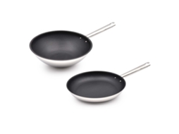 Frigideira + Wok Antiaderente CELAR Inox  (28cm - Apto para Indução)