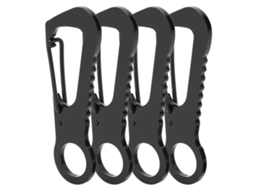 4 Carabinas Aço Inox Função Múltipla Preto