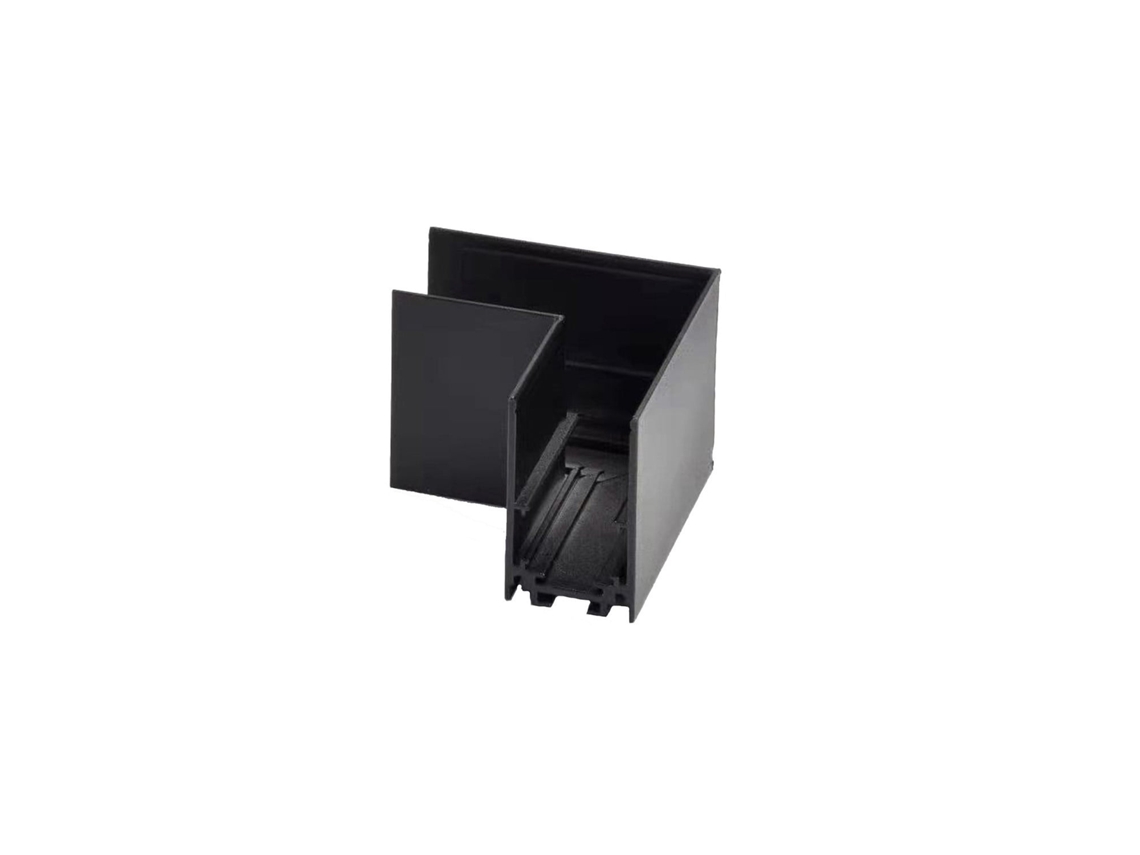 União Em L Horizontal Para Carril Magnético Suspenso 20mm Preto
