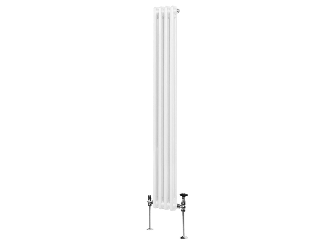 Radiador Vertical Tradicional De 2 Colunas Em Branco, Aço Carbono 1.5mm, Potência 2121 Btu, Dimensões 1800x202 Mm,
