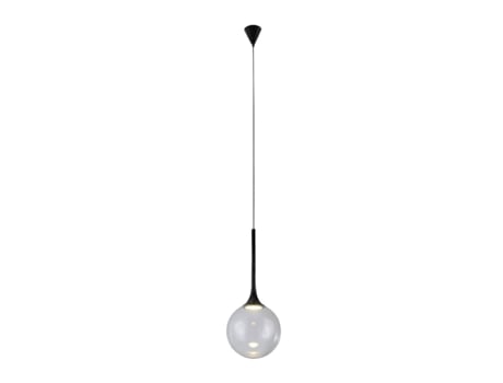 Lâmpada de Suspensão Ballare In Metal Vidro Preto 20X20X150 Cm EPIKASA