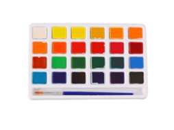 Set De Pintura Acuarela 24 Colores Alto Saturación Vibrantes Portátil Con Pincel Para Pintura