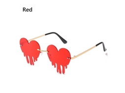 2026-óculos De Sol Sem Moldura Retrô Moda Nuvens Diamante Tassel Steampunk Uv400 Mulher Homem Elj B-rojo