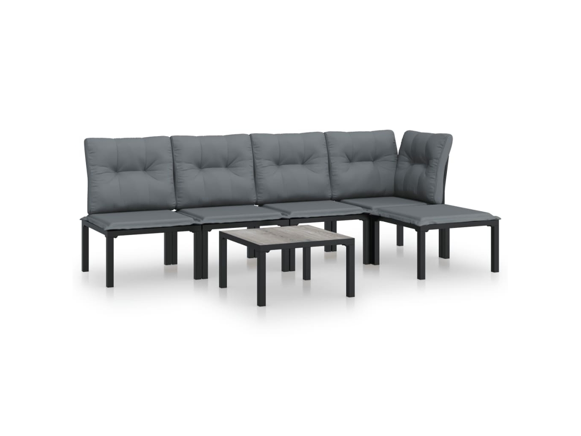 Garden Lounge Set, Garden Lounge Sets Vidaxl Preto Aço (n/a)