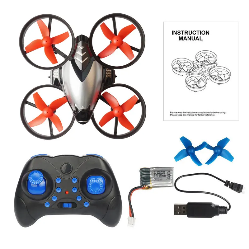 Mini drone com controle remoto, quadricóptero com controle manual