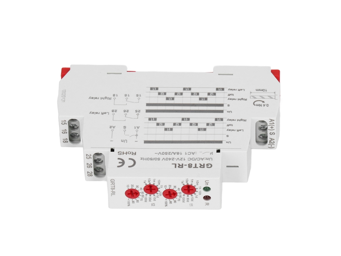 Yuru relé de Tempo Tipo Circulação Alternada Ac Dc12v 240v 0.1s a 10 Dias Indicador Led Multifuncional