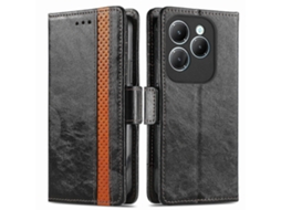 Capa De Couro Caseneo Com Fecho Magnético Duplo Para Celular Infinix Zero 30 4g