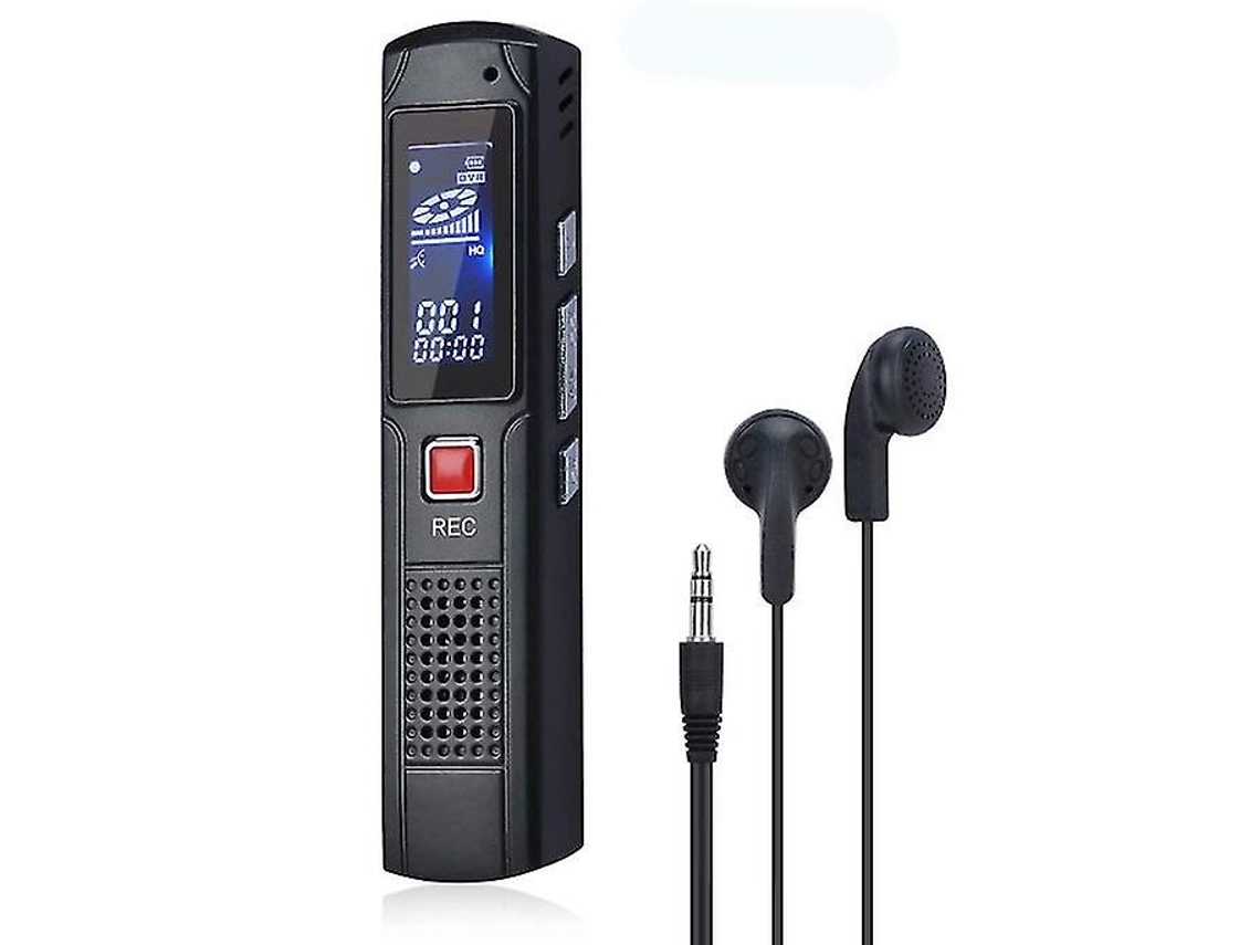 Gravador Digital Portátil De 8 Gb, Monitor Lcd, Alto Falante, Mp3 Player Para Reuniões E Entrevistas Yizhood (preto)