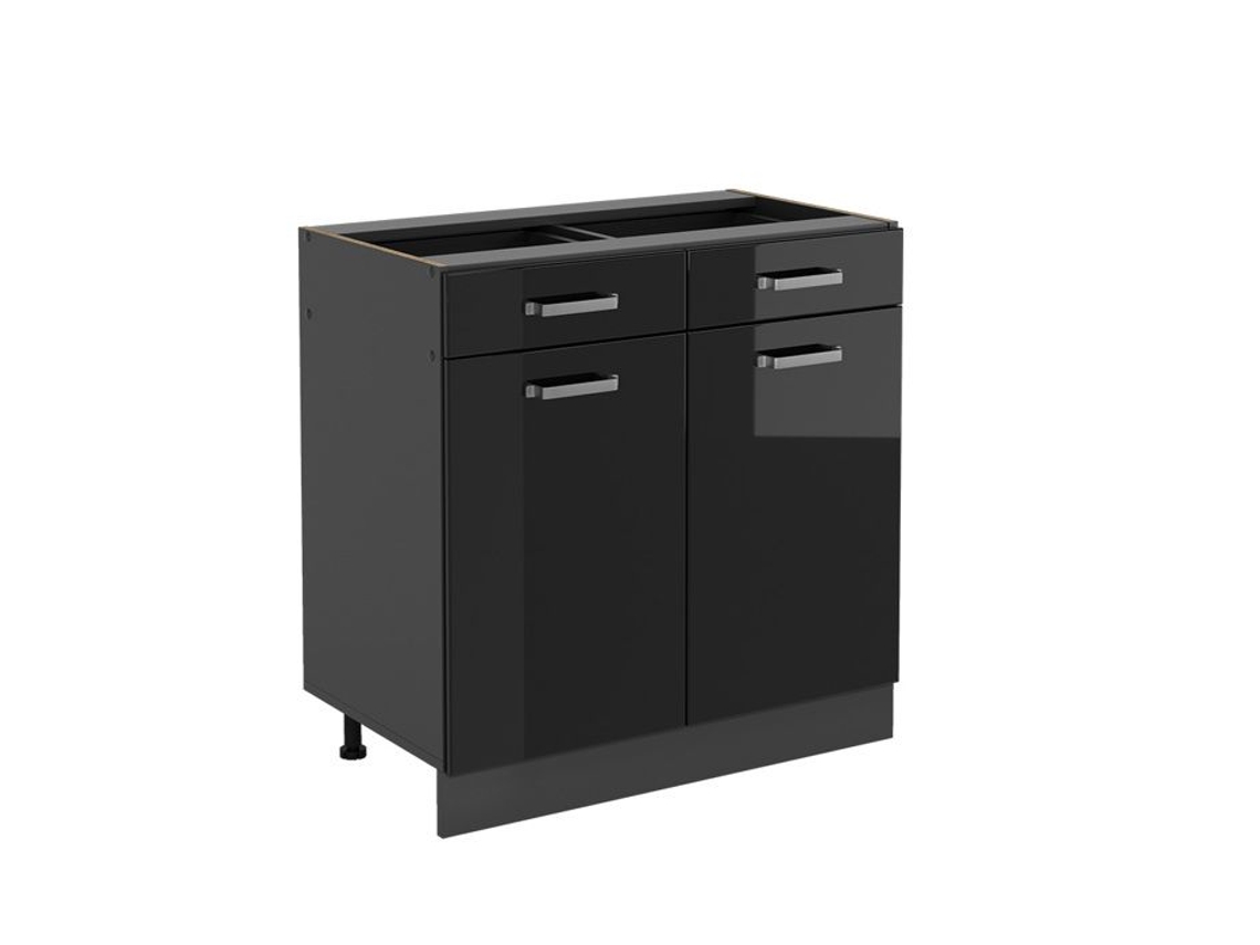 Armário de cozinha VICCO R-Line, preto alto brilho, 80 cm, PA antracite