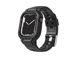 Bracelete de relógio de silicone armadura para Apple Watch Ultra 49 mm (preta)