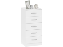Cômoda 5 Gavetas (armário Roupa e Utensílios, Aglomerado, Branco)