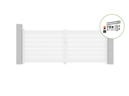 Portão Giratório 3 5M Vogel H.140Cm Alumínio Branco Motorização Tanker B250 CASANOOV