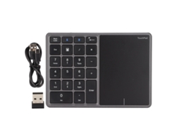 Teclado numérico sem fio 2 em 1 com touchpad, 22 teclas, Bluetooth 4.2, 2.4G, carregamento tipo C, 500 mAh, Slowmoose Iron Gray