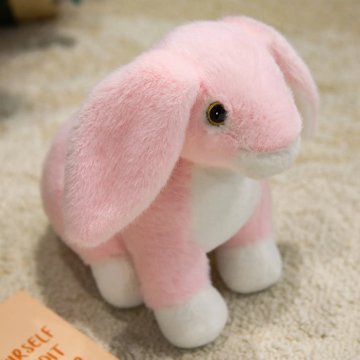 Lindo Coelho de Pelúcia Realista de Desenho Animado Estilo Anime MDUG (rosa, 28 Cm)
