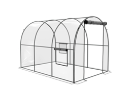 Estufa Túnel 6 M² 3x2x2 M Com Estrutura Tubular Reforçada, Porta Com Zíper E 2 Janelas Enroláveis Transparentes