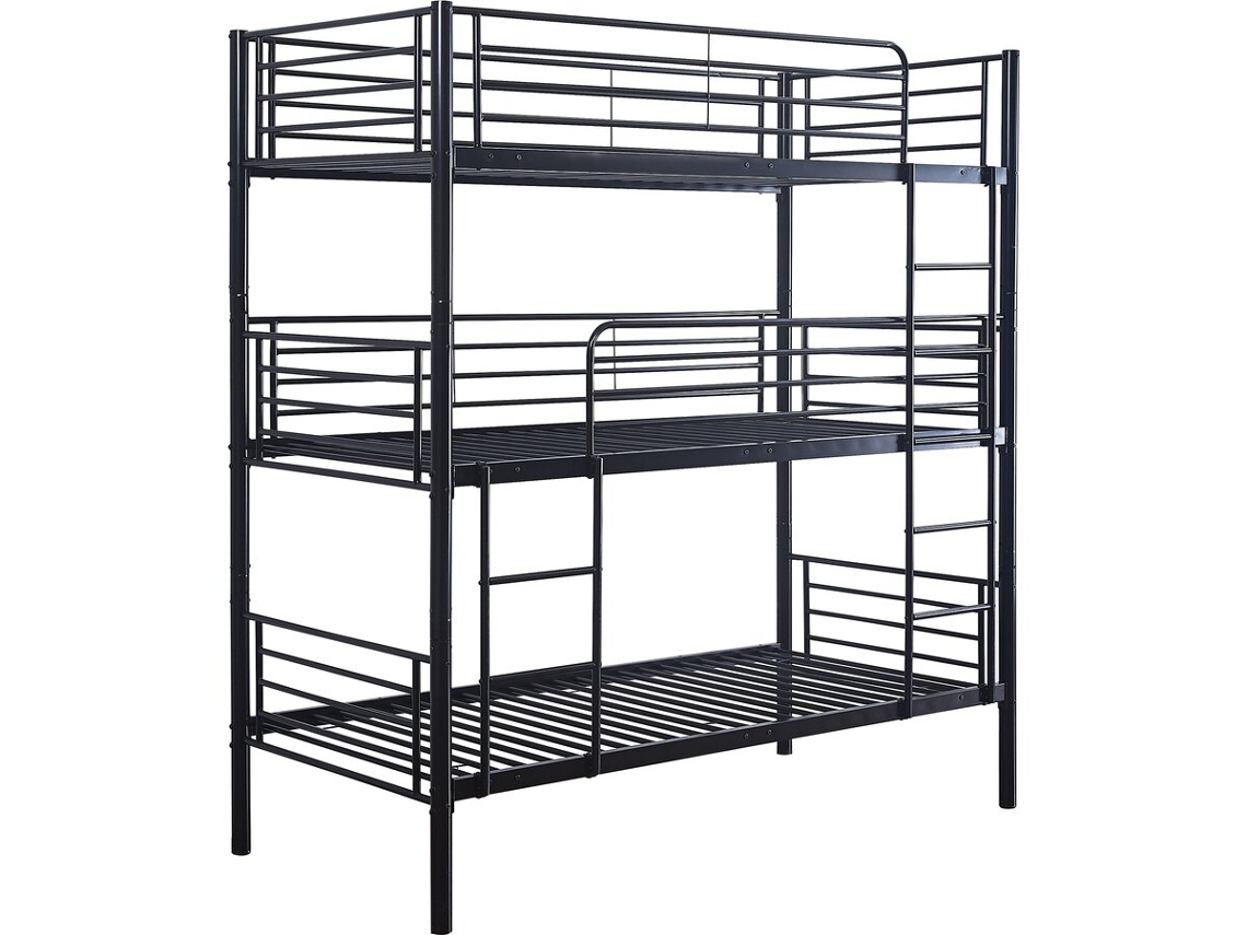 Beliche Triplo De Metal Havin 90 X 190 Cm Preto Habitat Et Jardin