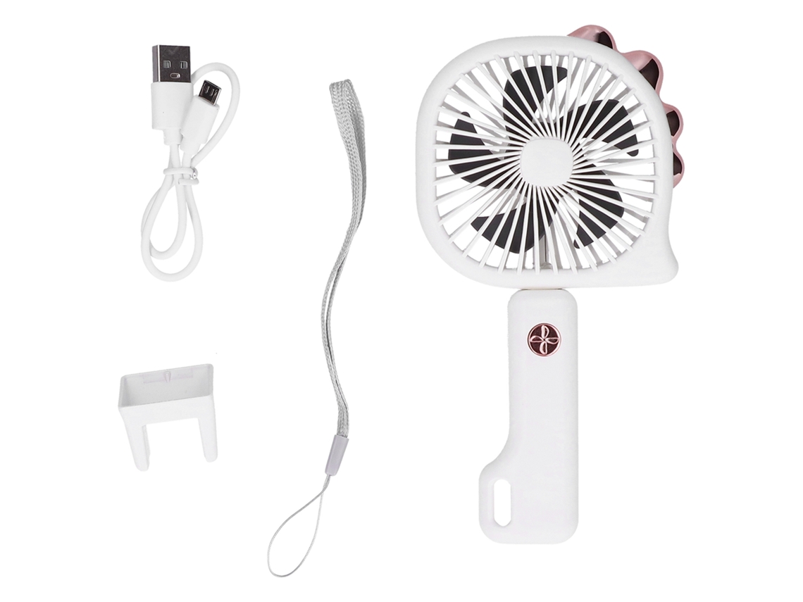 Ventilador Usb Portátil Pequeno Branco Mesa Estudante
