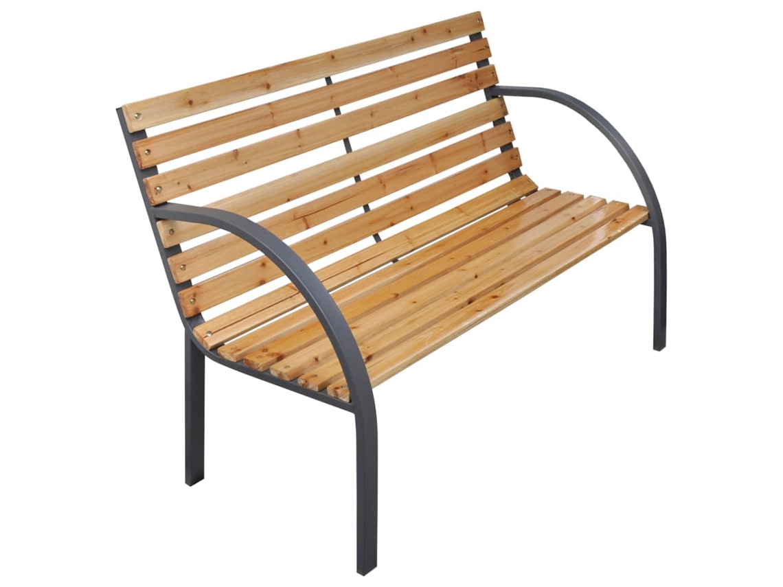 Vidaxl Banco De Jardim 112 Cm Madeira De Abeto Maciça