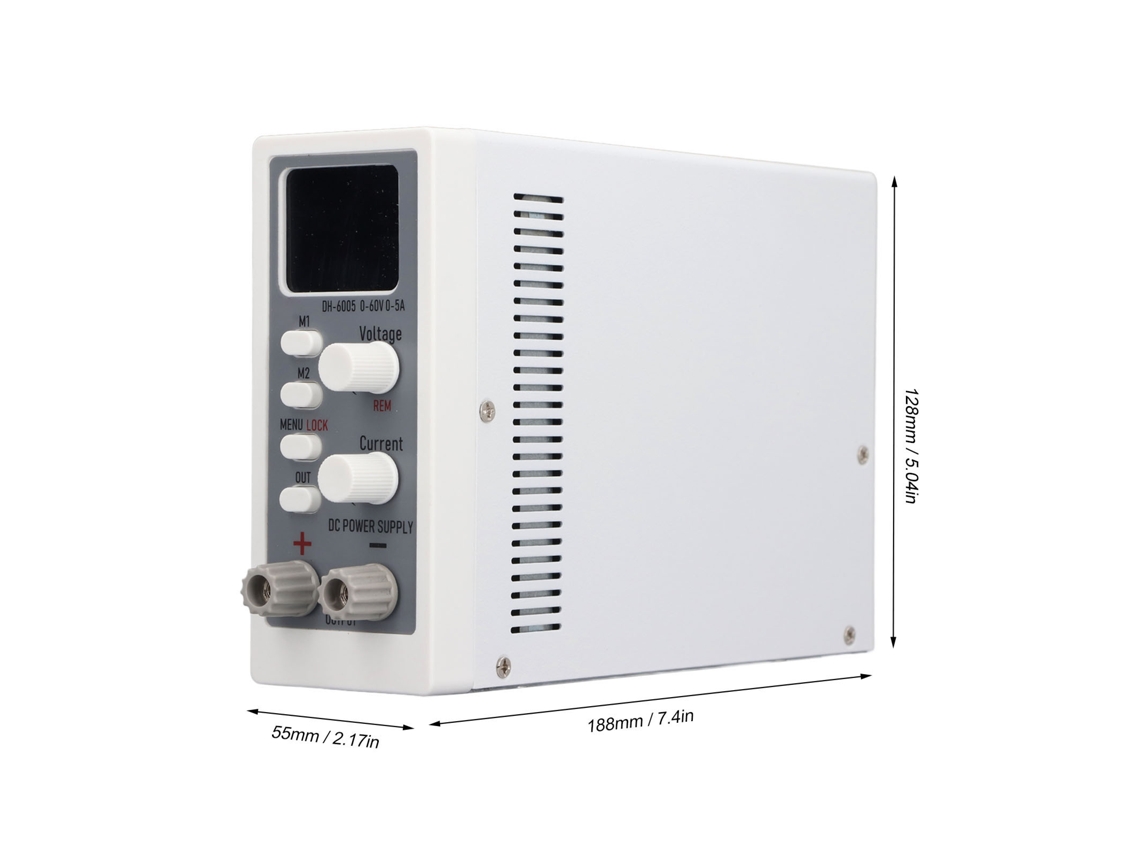 Fonte De Alimentação Dc Digital 0-5a, 300w, Branca, Ajustável