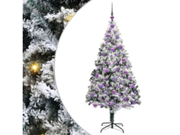Conjunto 1 Árvore De Natal Artificial Vidaxl Branco Pvc (180 Cm)
