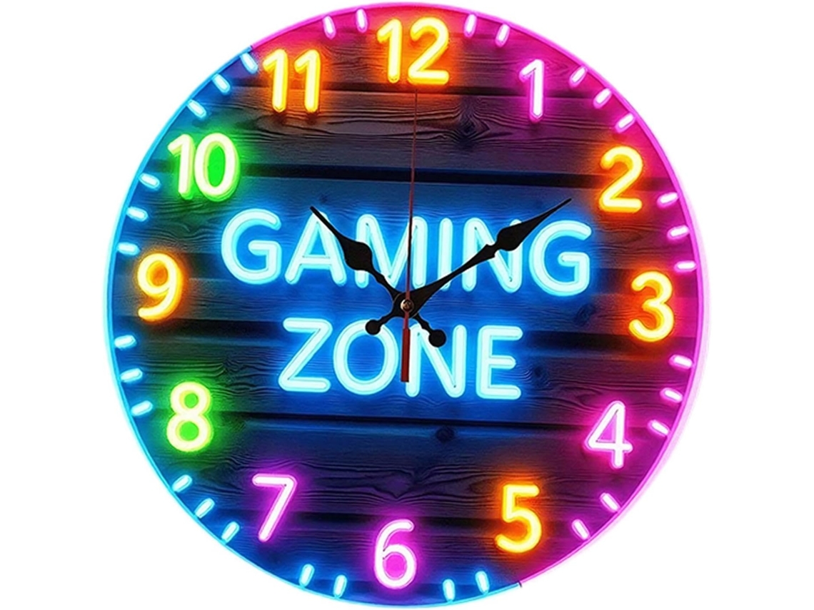 Relógio De Parede Para Jogos – Decoração Moderna Em Acrílico De 25 Cm De Diâmetro Para Sala De Jogos.