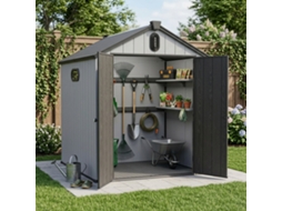Galpão De Armazenamento Em Resina Plástica Xwt012 6x8 Pés Para Jardim, Ferramentas Grandes Com Telhado Pontiagudo.