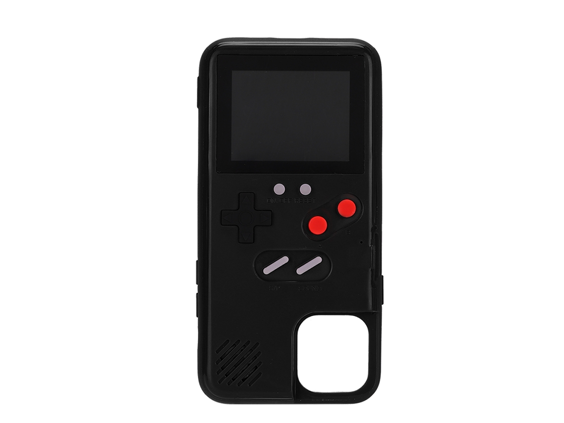 Mali capa de Telefone com Design Nostálgico de Máquina de Jogo com Tela Colorida para Iphone11 Pro Preto