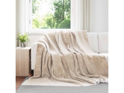 Vidaxl Cobertor Bege 220 X 240 Cm Lã
