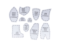 Primerox conjunto de 10 Moldes de Urso em Acrílico Reutilizáveis para Costura Diy Patchwork 12 Polegadas