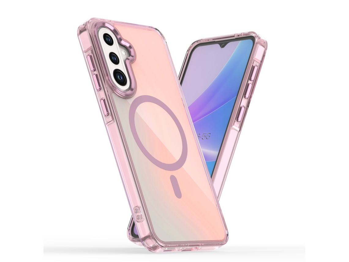 Capa Magnética Hexinyigjly Para Para Samsung A16, Translúcida Anti-amarelecimento Com Magsafe, Antichoque Rosa
