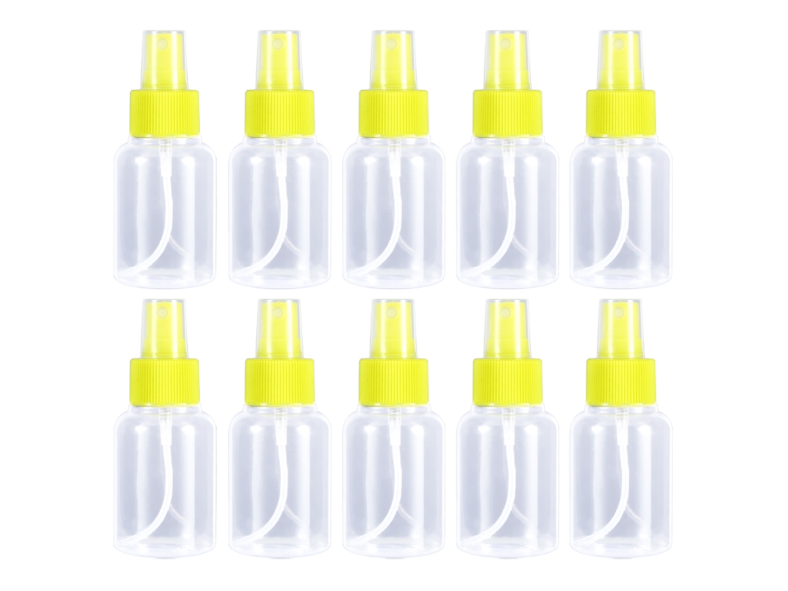 2026 10 Peças/conjunto Garrafas Atomizadoras Dispensadoras de Bomba 55ml Vazias Transparentes para Viagem Perfume Líquido Cosmético Plástico