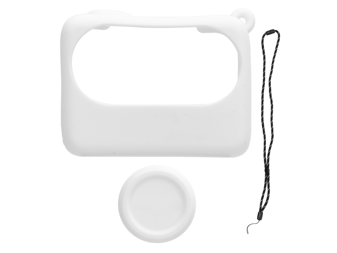 Cubierta De Cámara Para Go 3s Funda De Silicona Para Cargador Con Tapa De Lente Y Lanyard Blanco