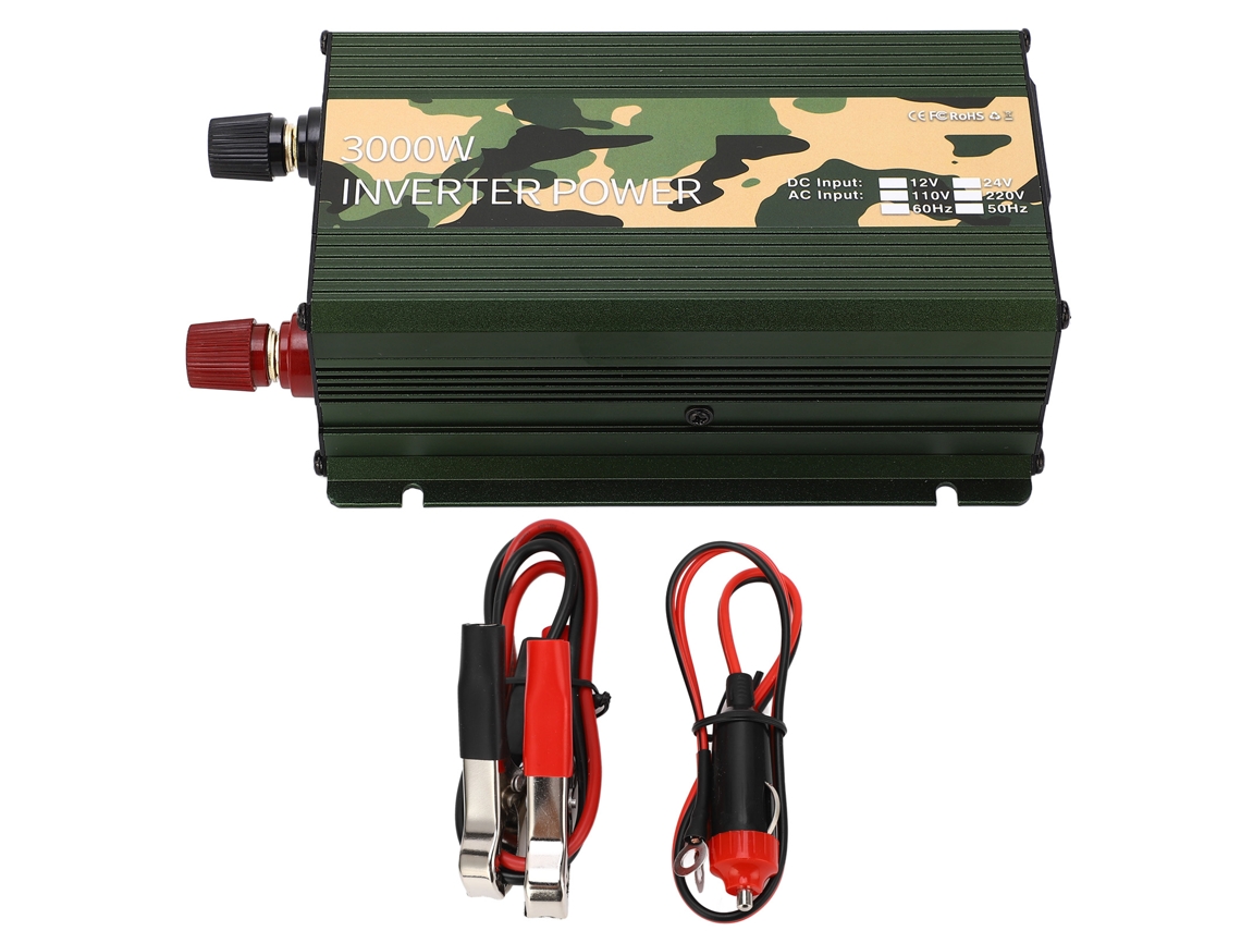Conversor De Energia Para Carro 3000w Onda Senoidal Modificada 12vcc Para 220vca Com Usb E Ventilador