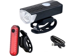Luz de bicicleta USB recarregável LED ciclo mountain bike luz frontal e 3 cores lanterna traseira à prova dágua 613C4AE S/MARCA