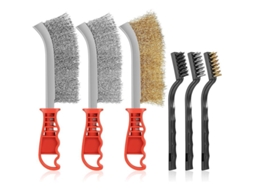 6 escovas de arame, escovas manuais de metal em nylon, latão e aço inoxidável para limpeza de escória de solda e arranhões.